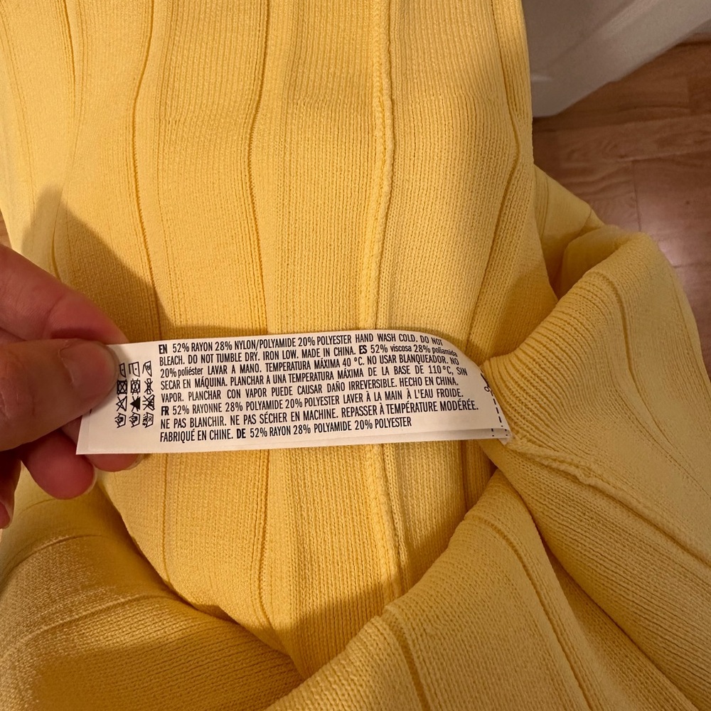 English Factory Yellow Ribbed Sleeveless Maxi Dress - Picture 4 of 6